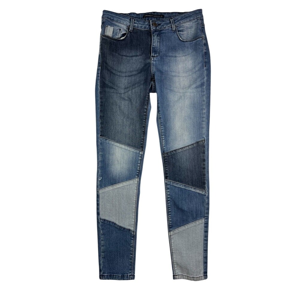Marfinno Women's Mid Rise Pieced Patchwork Denim Skinny Jeans Br 36 / US 6